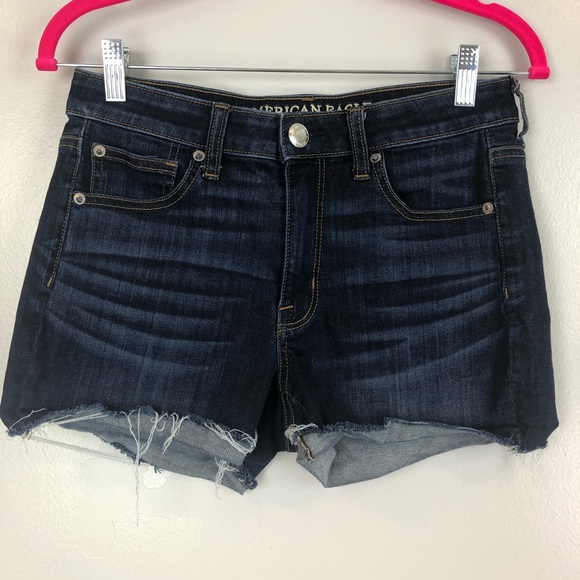 american eagle denim shorts hi rise shortie shortie midi